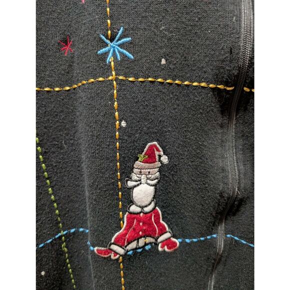 Vintage Onque Casuals Ugly Christmas Sweater Cardigan Holiday Festive Size 2X - Picture 2 of 10